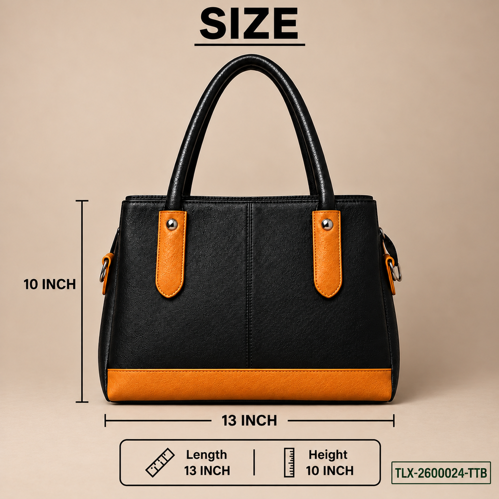 Elegant Two-Tone Handbag