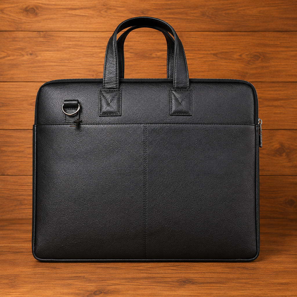 Leather Dual-Zip Work Bag