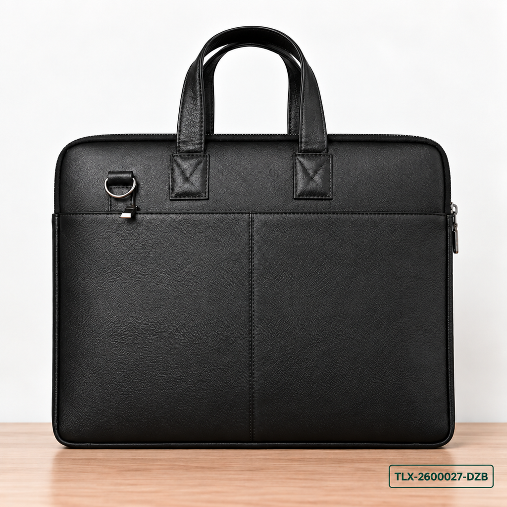 Leather Dual-Zip Work Bag