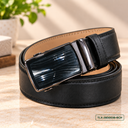 Premium Black Gear-Lock Leather Belt