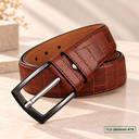 Cognac Artisan Textured Leather Belt