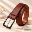 Cognac Artisan Textured Leather Belt