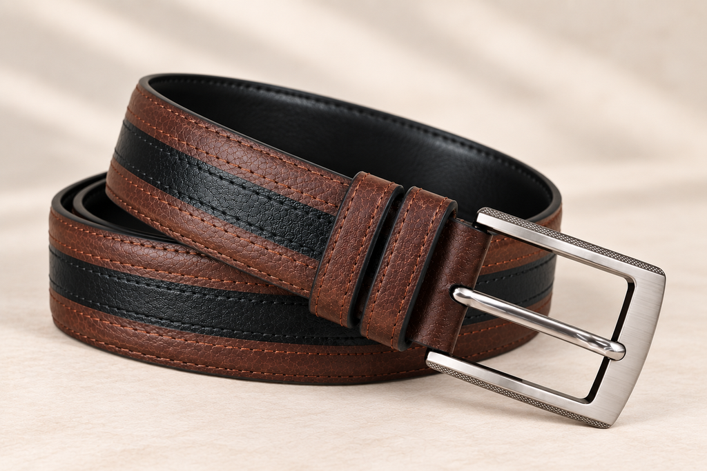 Executive Two-Tone Leather Belt
