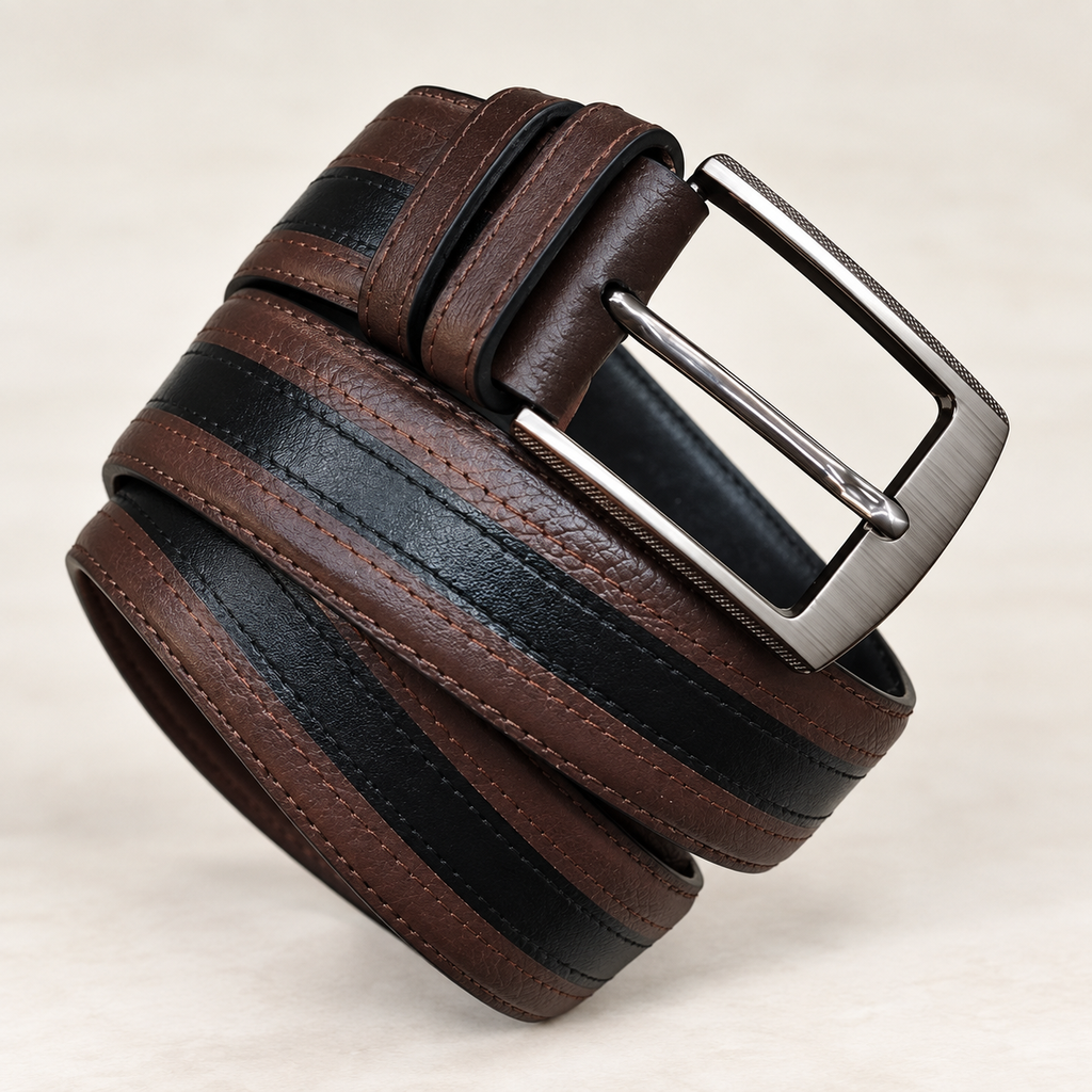 Executive Two-Tone Leather Belt