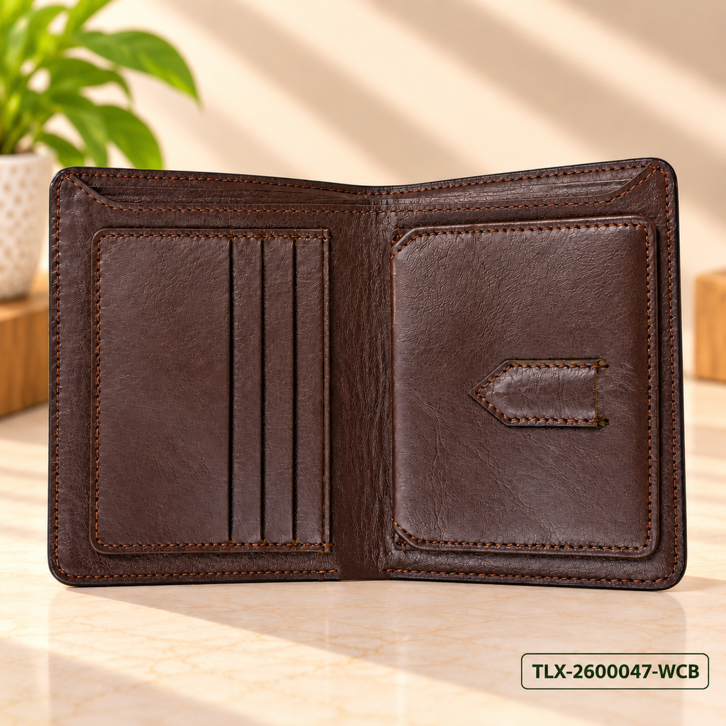 Walnut Crest Bifold Wallet