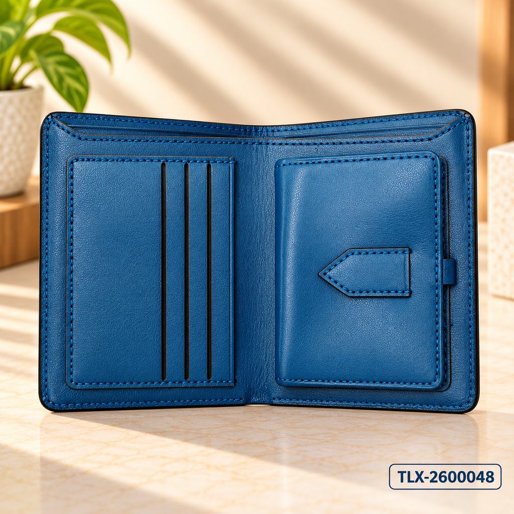 Navy Crest Bifold Wallet
