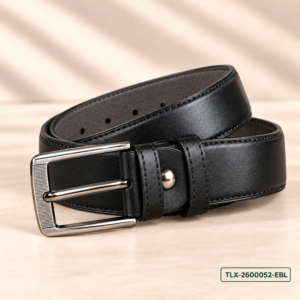 Executive Black Leather Belt