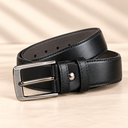 Executive Black Leather Belt