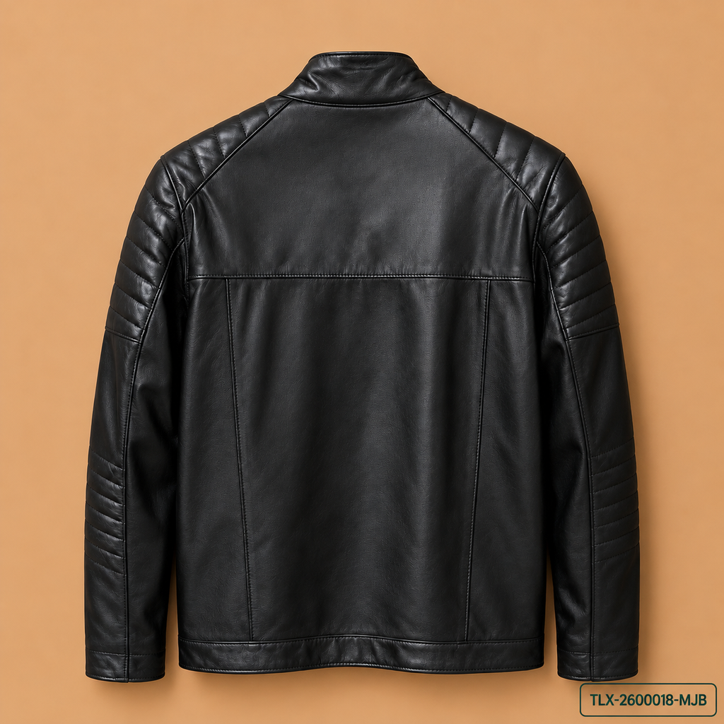 Black Padded Leather Jacket