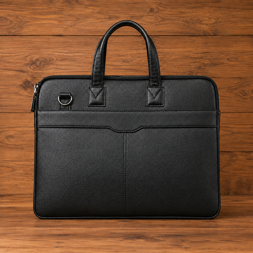 Leather Dual-Zip Work Bag