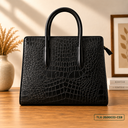 Crocodile Embossed Satchel Bag
