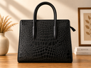 Crocodile Embossed Satchel Bag