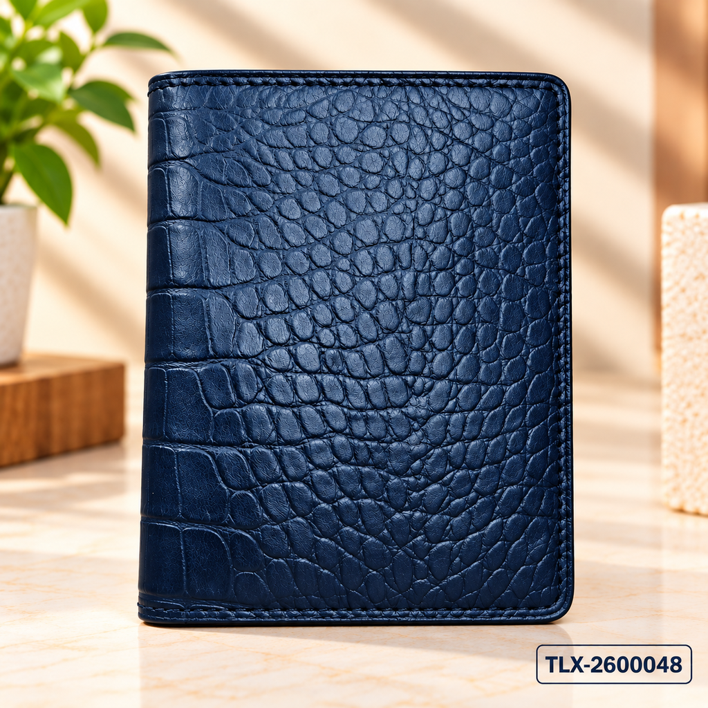 Navy Crest Bifold Wallet