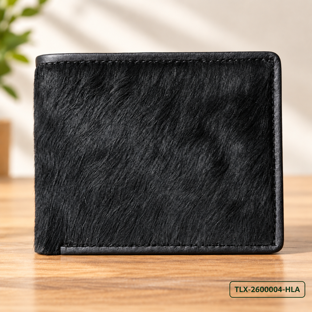 Hair-On Leather Bi-Fold Wallet
