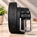 Classic Black Textured Leather Belt