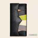 Color Panel Leather Purse
