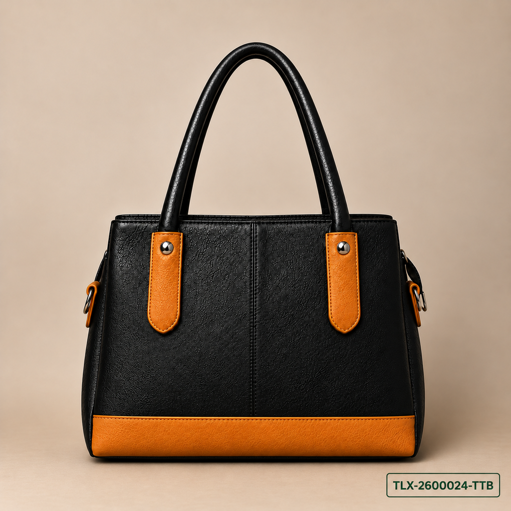Elegant Two-Tone Handbag