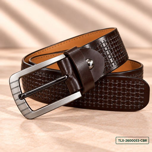 [TLX-2600053] Premium Basket-Weave Leather Belt