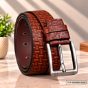 Cognac Imperial Textured Leather Belt