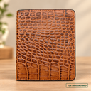 Crocodile-Textured Bi-Fold Wallet
