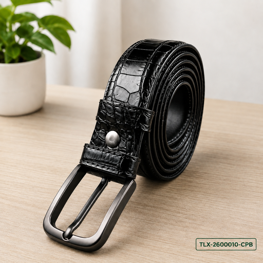 [TLX-2600010] Crocodile-Pattern Leather Belt