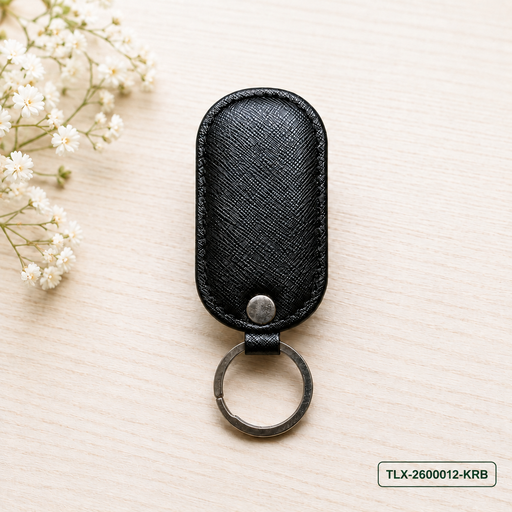 [TLX-2600012] Leather Key Ring - Black