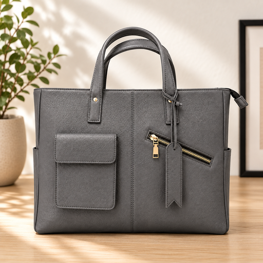 Structured Tote Bag - Grey