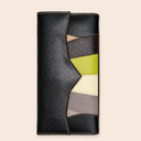 Color Panel Leather Purse