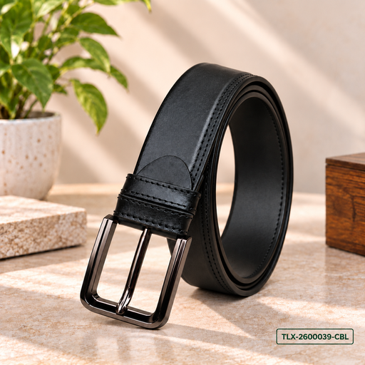 [TLX-2600039] Classic Black Heritage Leather Belt