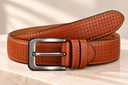 Executive Cognac Textured Leather Belt