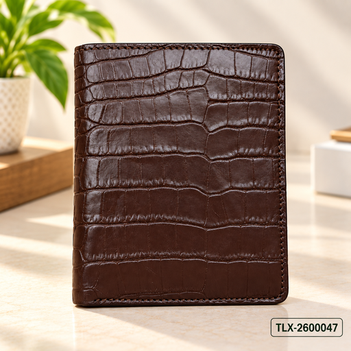 Walnut Crest Bifold Wallet